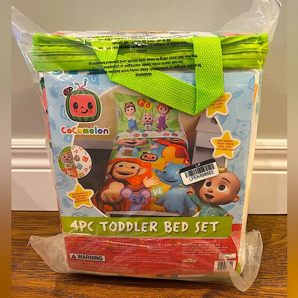 Cocomelon 4 piece toddler bed set